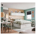 BRIMNES Bed frame with storage, white, Lönset, 160x200 cm