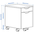 ALEX Drawer unit on castors, white stained oak effect/black, 36x50 cm