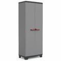 Keter Stilo Tall Storage Cabinet, black/grey