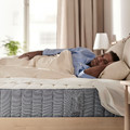 VALEVÅG Pocket sprung mattress, extra firm/light blue, 140x200 cm