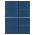 MEHAMN Pair of sliding doors, aluminium/double sided blue, 150x201 cm