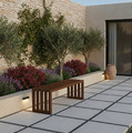 Architectural Modern Garden Bench 120cm, brown