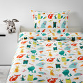 LATTJO Quilt cover and pillowcase, animal, multicolour