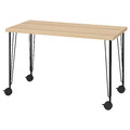 LAGKAPTEN / KRILLE Desk, white stained oak effect/black, 120x60 cm