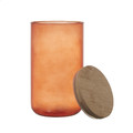 Elegant Glass Storage Jar with Bamboo Lid 1l, terracotta