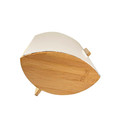 Feel Maestro Modern Stainless Steel & Bamboo Bread Bin MR-1775-IVORY