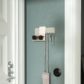 HAVREKROSS Wall organiser w hooks, light grey-beige, 23x13 cm