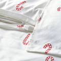 LÖVSÅNGARE Duvet cover 1 pillowcase for cot, candy cane pattern, 110x125/35x55 cm