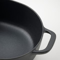 VARDAGEN Casserole with lid, enamelled cast iron matt/black, 5 l