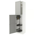 METOD High cabinet with cleaning interior, white/Lerhyttan light grey, 60x60x240 cm