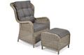 Outdoor Armchair with Footstool SONATA, grey