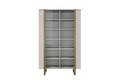 High Cabinet Display Cabinet Verica 120 cm, cashmere, gold legs