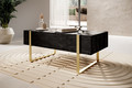 Coffee Table with 2 Drawers Verica, charcoal/gold legs