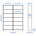 BILLY Bookcase combination, oak effect, 160x28x202 cm