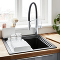 Granite Kitchen Sink Romesco 1 Bowl with Accessories, black