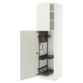 METOD High cabinet with cleaning interior, white/Veddinge white, 60x60x220 cm