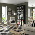 BILLY Bookcase comb w extension units, black oak effect, 120x28x237 cm