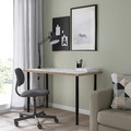 LAGKAPTEN / OLOV Desk, white anthracite/black, 120x60 cm