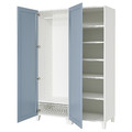 PLATSA Wardrobe with 2 doors, white/Sannidal blue, 120x57x191 cm
