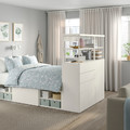 PLATSA Bed frame with 5 door+5 drawers, white/Fonnes white, 140x244x163 cm