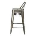 Bar Stool Paris Back Short 66cm, metalic