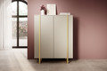 Two-Door Cabinet Verica 120 cm, cashmere/gold legs