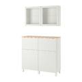 BESTÅ Storage combination w doors/drawers, white Lappviken/Sindvik/Stubbarp white clear glass, 120x42x240 cm