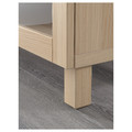 BESTÅ Storage combination with doors, Sindvik white stained oak eff clear glass, 180x40x74 cm