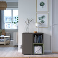 EKET Cabinet combination with feet, dark grey dark grey/grey-green, 70x35x72 cm