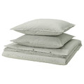 SOLFIBBLA Duvet cover and 2 pillowcases, white green/stripe, 200x200/50x60 cm