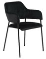 Set of Dining Chairs with Armrests, black
