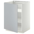 METOD Base cabinet with shelves, white/Veddinge grey, 60x60 cm