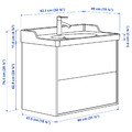 TÄNNFORSEN / RUTSJÖN Wash-stnd w drawers/wash-basin/tap, light grey, 82x49x74 cm