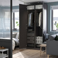 PAX / FORSAND Wardrobe combination, dark grey/dark grey, 100x60x236 cm