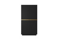 Wardrobe Nicole with Drawer Unit 100 cm, matt black, gold handles