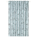 MURLAVSMAL Block-out curtain, 1 piece, light blue black/wood pattern, 270x250 cm