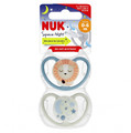 NUK Soother Pacifier Space Night 2pcs 0-6m, blue/grey