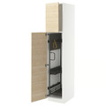 METOD High cabinet with cleaning interior, white/Askersund light ash effect, 40x60x200 cm