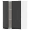 METOD Wall cabinet with shelves/2 doors, white/Upplöv matt anthracite, 60x80 cm
