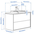 ÄNGSJÖN / BACKSJÖN Wash-stnd w drawers/wash-basin/tap, brown oak effect/black marble effect, 102x49x71 cm