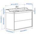 TÄNNFORSEN / RUTSJÖN Wash-stnd w drawers/wash-basin/tap, white, 102x49x74 cm
