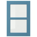 LERHYTTAN Glass door, blue, 40x60 cm