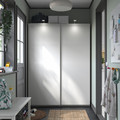 PAX / HASVIK Wardrobe combination, white/white, 150x44x201 cm