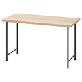 LAGKAPTEN/SPÄND Desk, white stained oak effect/black, 120x60 cm