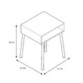 Bedside Table Nightstand Niche, grey/natural