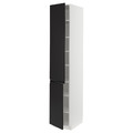 METOD High cabinet with shelves/2 doors, white/Upplöv matt anthracite, 40x60x220 cm