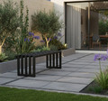 Architectural Modern Garden Bench 140cm, matt black