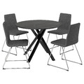 MARIEDAMM / LILLÅNÄS Table and 4 chairs, black marble effect/Gunnared dark grey chrome-plated, 105 cm