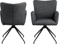 Upholstered Chair with Armrests Laura, dark grey