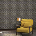 GoodHome Vinyl Wallpaper on Fleece Ametri, black